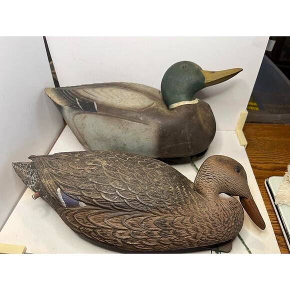Neumann & Bennetts Other - Vintage Neumann & Bennetts Decoy Rubber Duck- Inflatable Hen & Unmarked Mallard